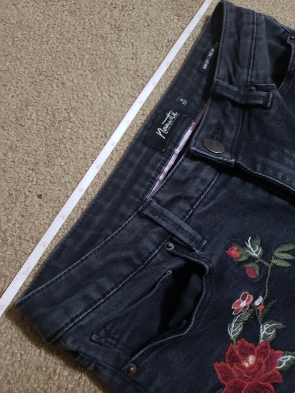 Nanette Lepore - Dark Skinny Jeans with Beautiful Embroidery - Picture 13 of 15
